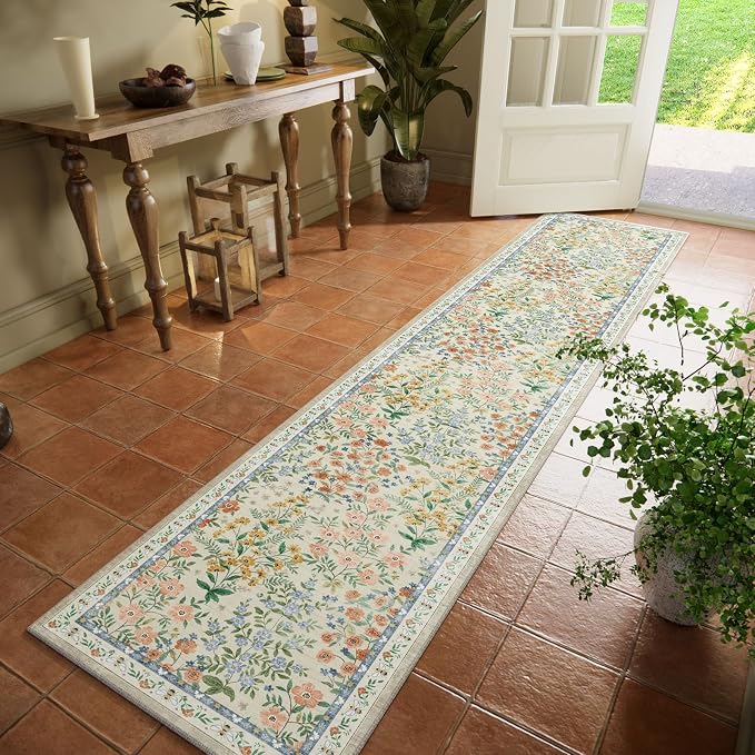 Washable Kitchen Rug Runners for Hallways: 2'x10' Bedroom Runner Non Slip Low