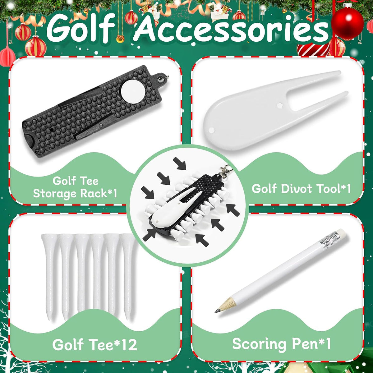 Golf Advent Calendar 2026 for Men Adults,24 Days Christmas Countdown Calendar with Golf Balls,Tees, Ball Markers,for Father Husband Boyfriensd