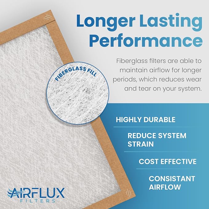 Fiberglass Air Filter -20x22x1Air Filter 12 Pack