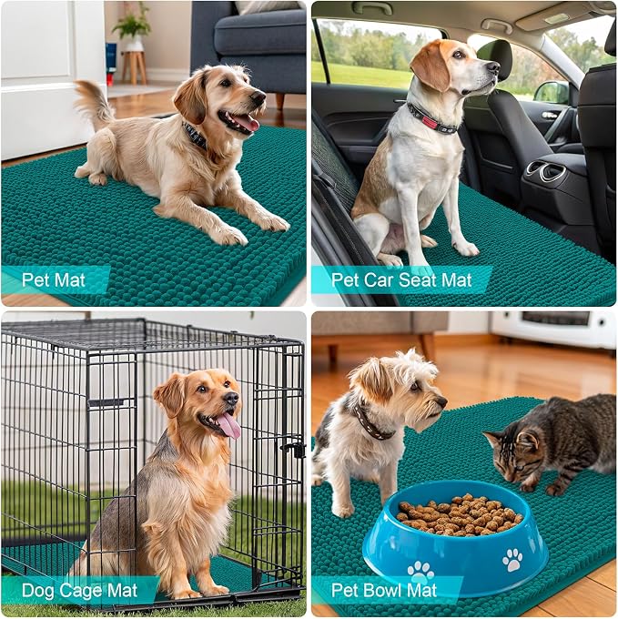 OLANLY Dog Door Mat for Muddy Paws 30x17, Absorbs Moisture and Dirt, Absorbent