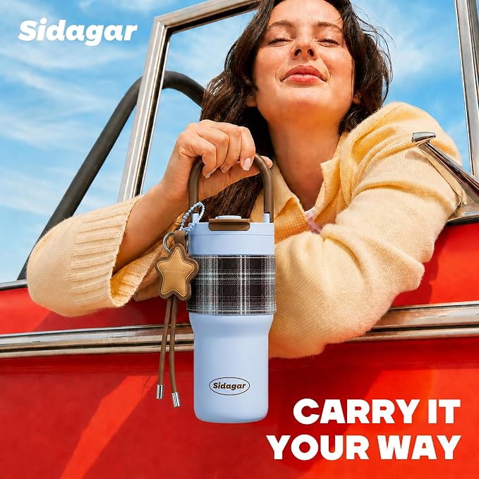25oz Insulated Tumbler Ceramic Stainless Steel Water Bottle, Leak Proof