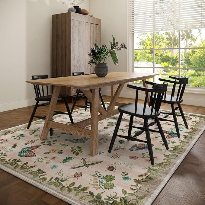 Machine Washable Rugs for Living Room: 6x9 Area Rugs Bedroom Rug Stain