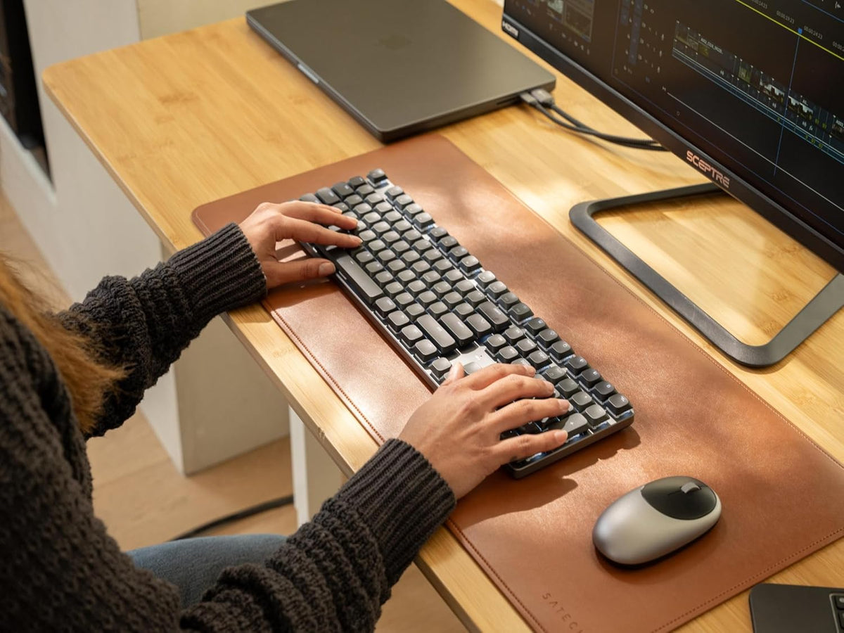Satechi SM3 Mechanical Keyboard, White LED Backlit, Dark Gray/Gray