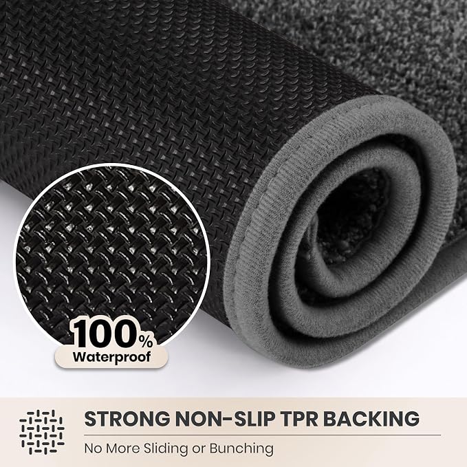 PURRUGS Dirt Trapping Door Mat 34" x 59", Non-Slip Machine Washable Entryway Rug