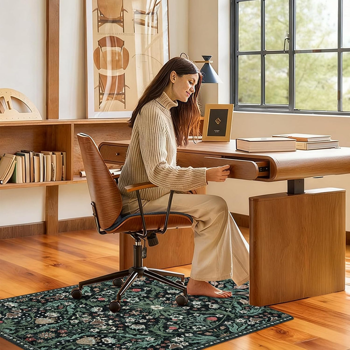 Office Chair Mat for Hardwood Floor & Tile Floor,48"X 60"-Convex Green