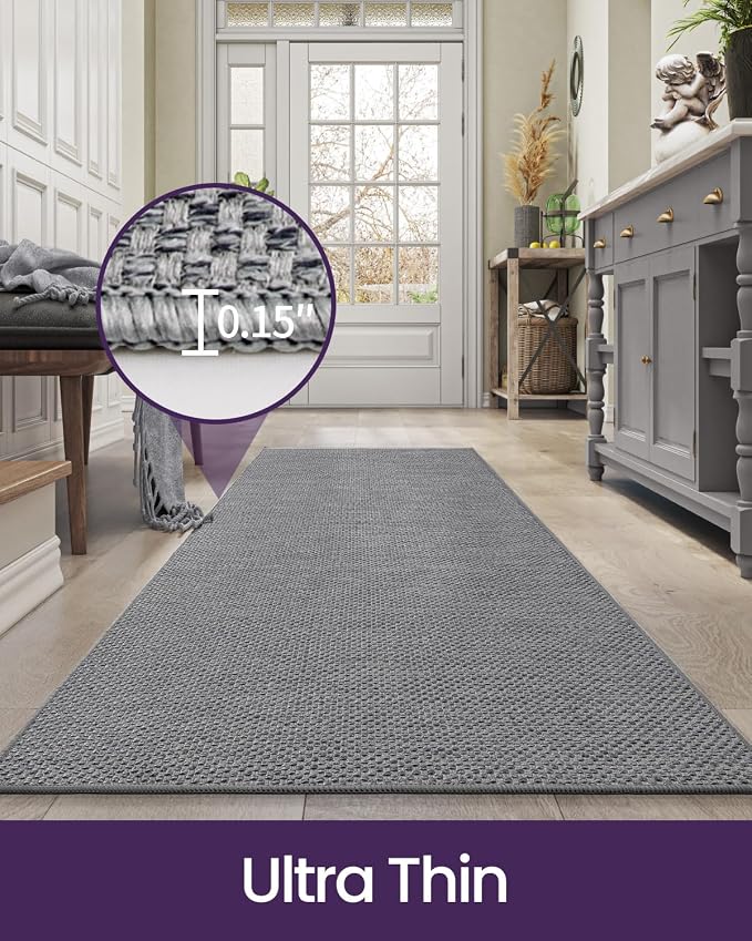 DEXI Hallway Runner Rug 2'4"x12', Non Slip Rubber Backed Runners Carpet
