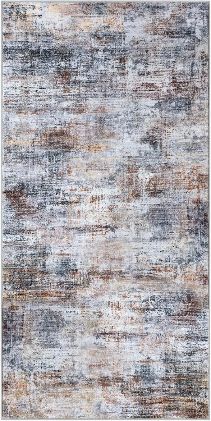 IOHOUZE Abstract Runner Rug 2x4 Ft Entryway Rugs Washable Door Mat Indoor