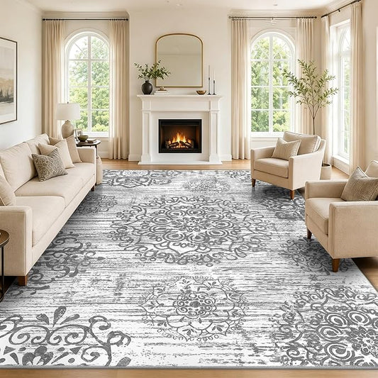 HEBE Area Rugs for Living Room 9'x12', Washable Non Slip Boho Bedroom Rug