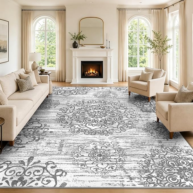 HEBE Area Rugs for Living Room 8'x10', Washable Non Slip Boho Bedroom Rug