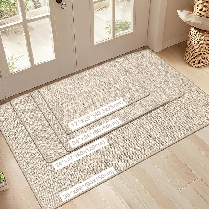 LEKEEPGO Ultra Thin Indoor Door Mat 24"x47", Low-Profile Door Mat Indoor