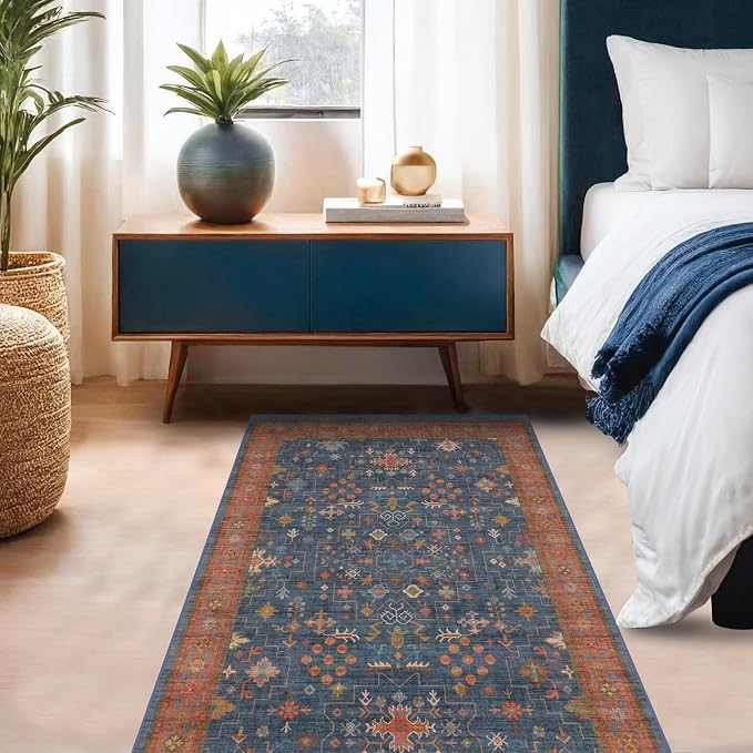 Washable 4x6 Small Rug for Living Room, Area Rug for Kitchen, Large Entryway