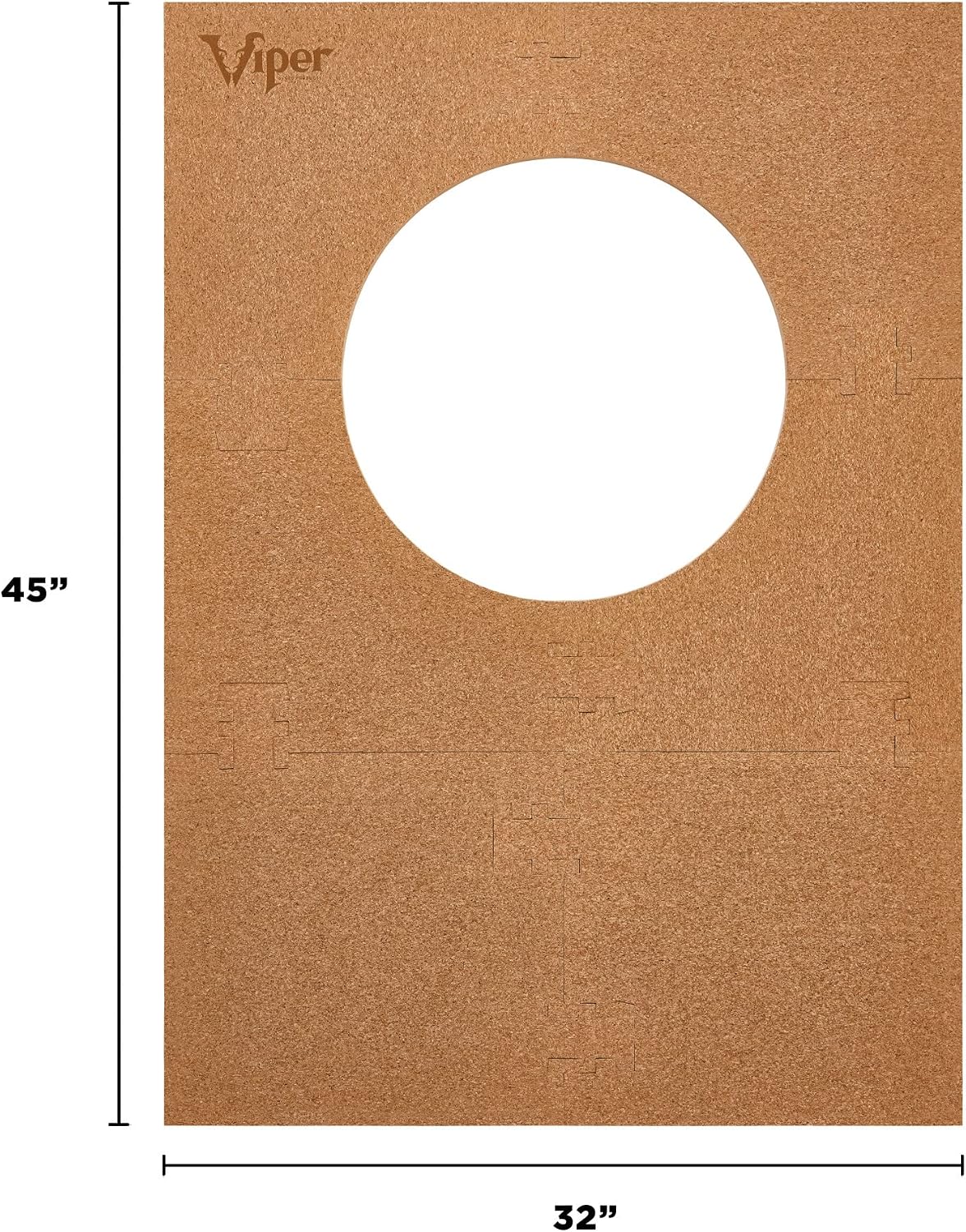 Viper Wall Defender III Cork Dartboard Surround, Reversible Cork Dart Board Wall Protector for 17.75 and 18 Inch Sisal Bristle Dartboards, 8.2 Sq Ft, Tan