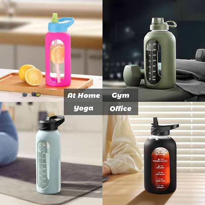 CIVAGO 64 oz Glass Water Bottle
