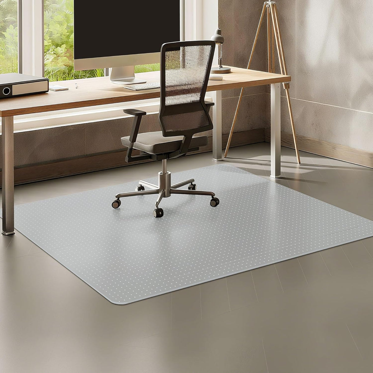 Super Deal Upgraded 46" X 60" Office Chair Mat for Carpet Floor, Non-Slip Under Desk Carpeted Floor Protector, Heavy Duty Clear Plastic Carpet with Lip for Home Office Gaming Chair