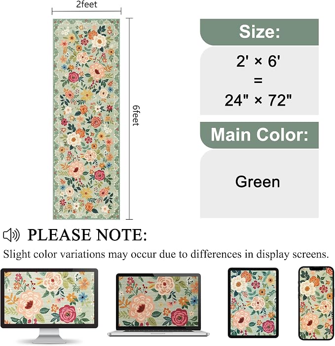 DUKINO 2x6 Kitchen Runner Rug for Hallway, Washable Runner Rug