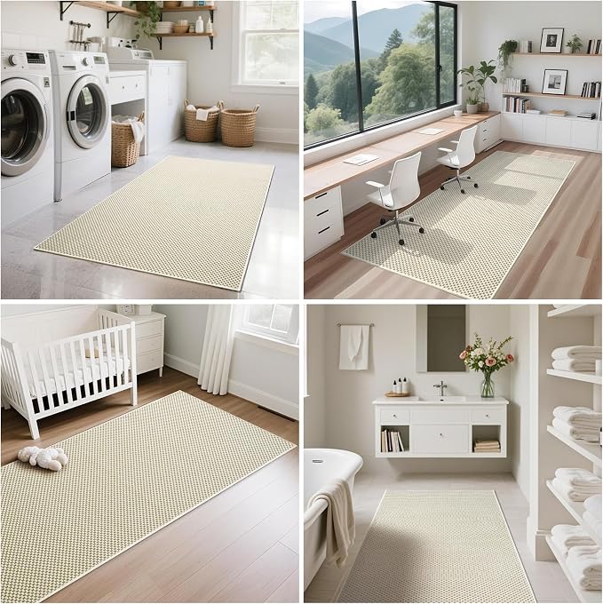 YDKGL 3x5 ft Area Rug Entryway Runner Rug Non Slip Washable, Boho Woven Kitchen