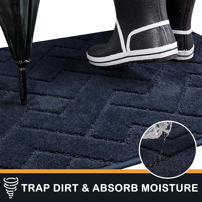 PURRUGS Dirt Trapping Door Mat 32" x 70", Non-Slip Machine Washable Entry Rug