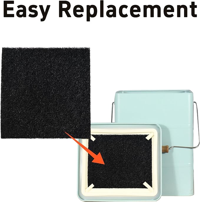 6PCS 5” Square Compost Bin Charcoal Filters, 0.4” Thick Activated Carbon Filters