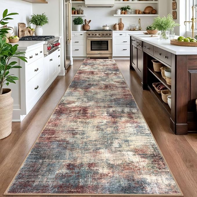 IOHOUZE Abstract Runner Rug 3x16 Ft Washable Runners