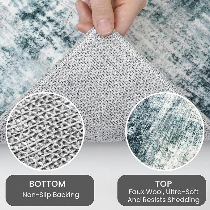 IOHOUZE Modern Abstract Area Rugs 6x9 Ft Washable Rugs