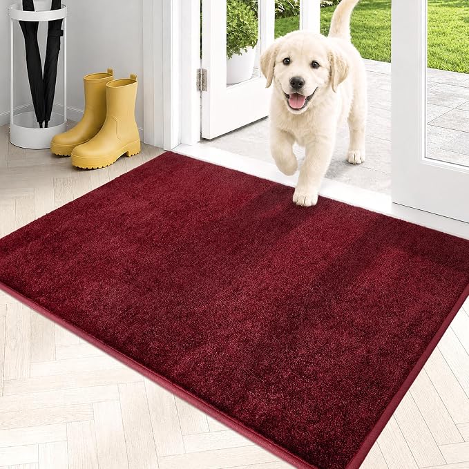 PURRUGS Dirt Trapping Door Mat 24" x 35.5", Non-Slip Machine Washable Entryway