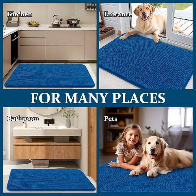 OLANLY Dog Door Mat for Muddy Paws 59x24, Absorbs Moisture and Dirt, Absorbent