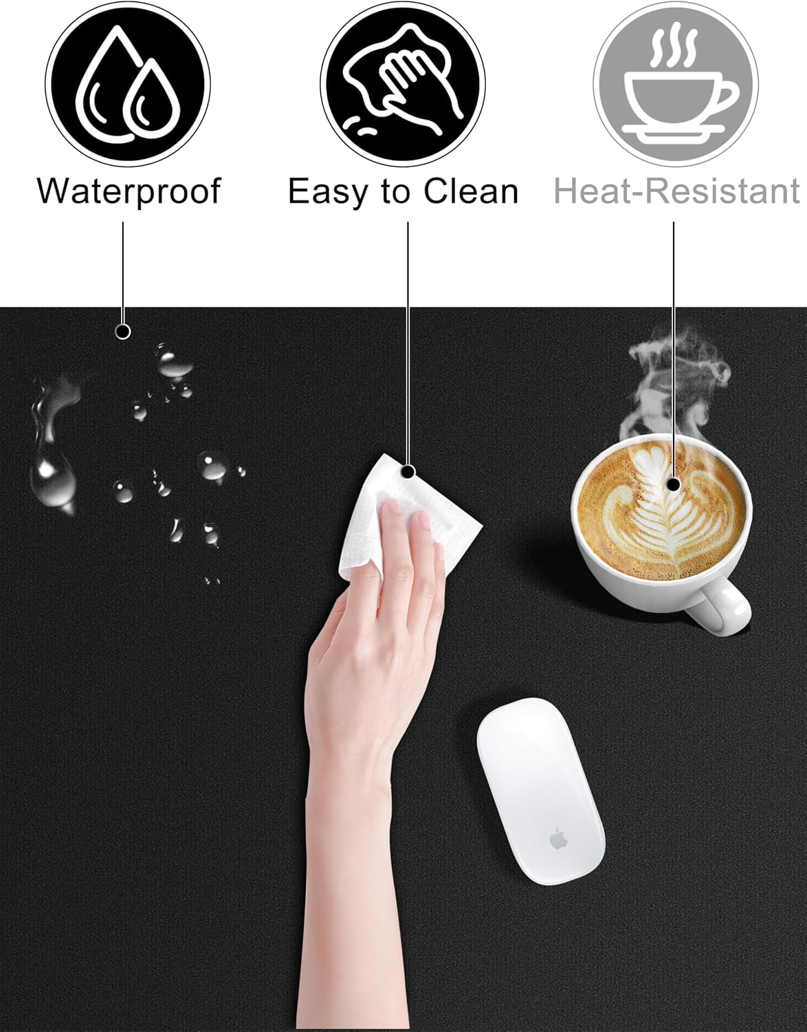 Mouse Pad with 15W Wireless Charging, 35.43"x15.75" XXXL Large Desk Mat