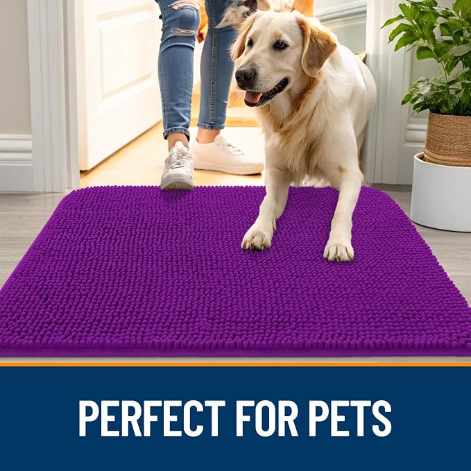 OLANLY Dog Door Mat for Muddy Paws 40x24, Absorbs Moisture and Dirt, Absorbent