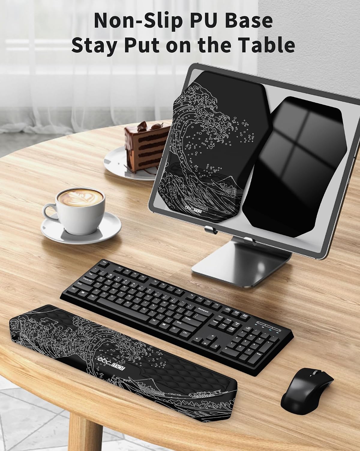 Ergonomic Mouse Pad with Wrist Rest & Keyboard Wrist Rest Support Set