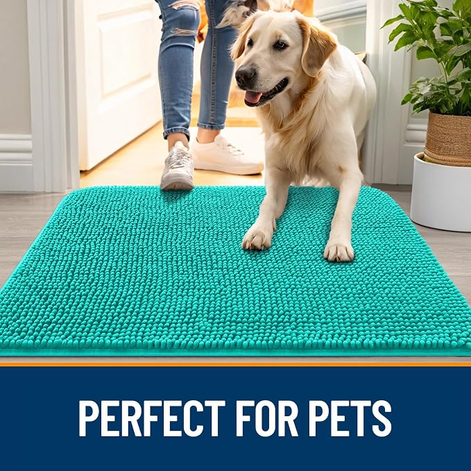 OLANLY Dog Door Mat for Muddy Paws 59x24, Absorbs Moisture and Dirt, Absorbent