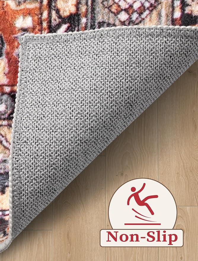 SERISSA Runner Rug for Hallways, 3x8 Washable Non Slip Kitchen Runner Rug