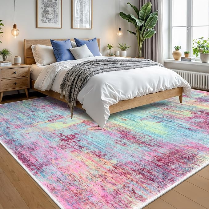 IOHOUZE Abstract Area Rugs 9x12 Ft Washable Large Rugs