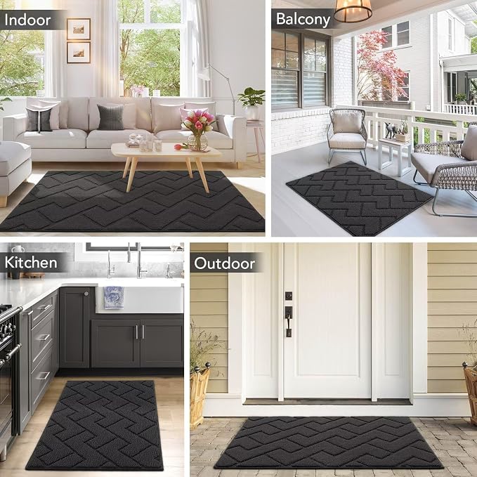 hicorfe Front Door Mat Outside Entrance, Stain and Fade Resistant, Non Slip