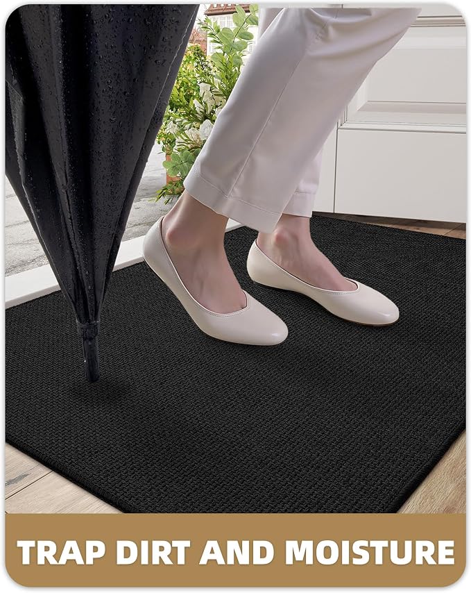 Color&Geometry Ultra Thin Indoor Door Mat 48"x72", Non Slip Rubber Backed Dirt