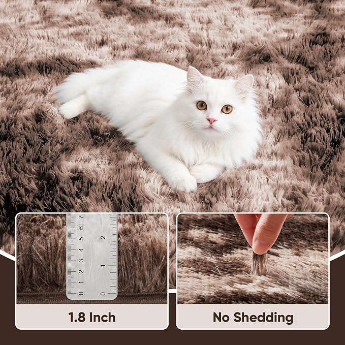 8x10 Area Rugs for Living Room Bedroom:Soft Fluffy Shag Upgrade Non-Slip High