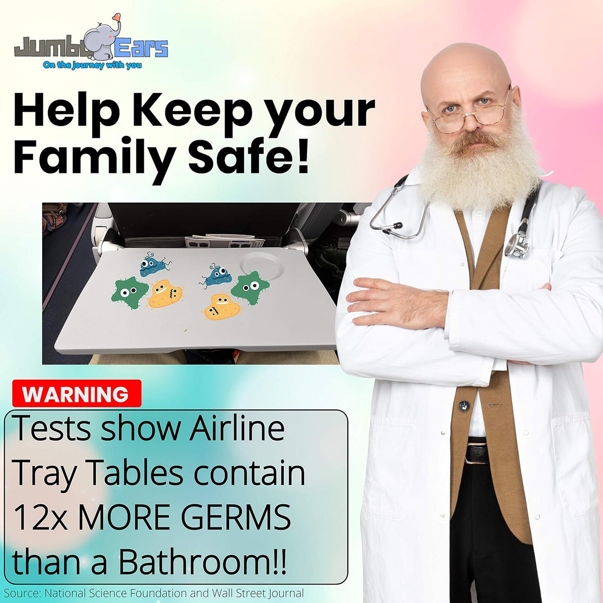 Gray Foldable Airplane Tray Placemat Cover