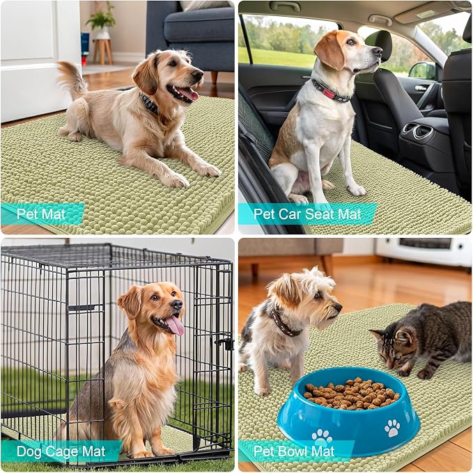 OLANLY Dog Door Mat for Muddy Paws 54x32, Absorbs Moisture and Dirt, Absorbent