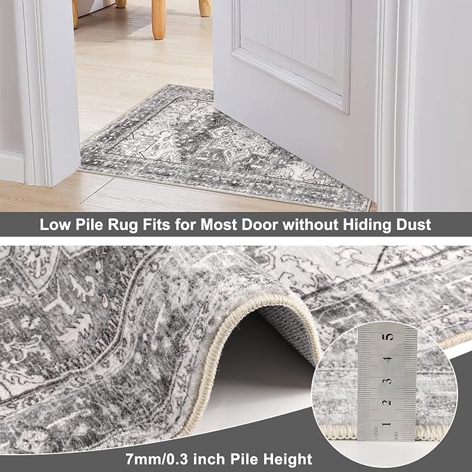 Yamaziot Washable Runner Rug, 2x5 Non-Slip Boho Vintage Hallway Rug Runner