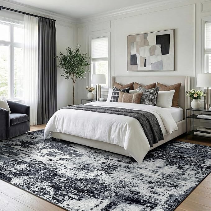 RELEANY Washable Area Rugs 6'x9' Non-Slip Modern Abstract Soft