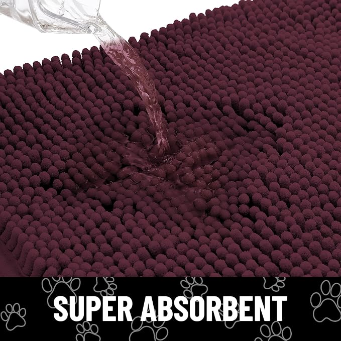 Smiry Dog Door Mat for Muddy Paws, Absorbent Dirt Trapper Non Slip Quick Dry