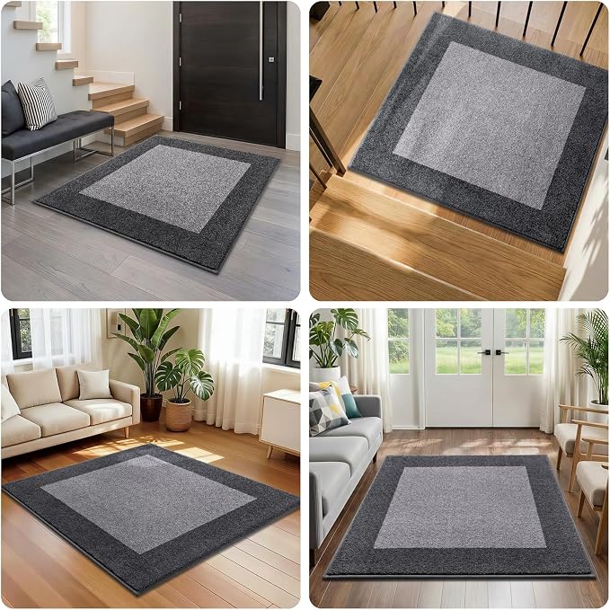 Washable Area Rug 48" x 48", Non Slip Kitchen Rug