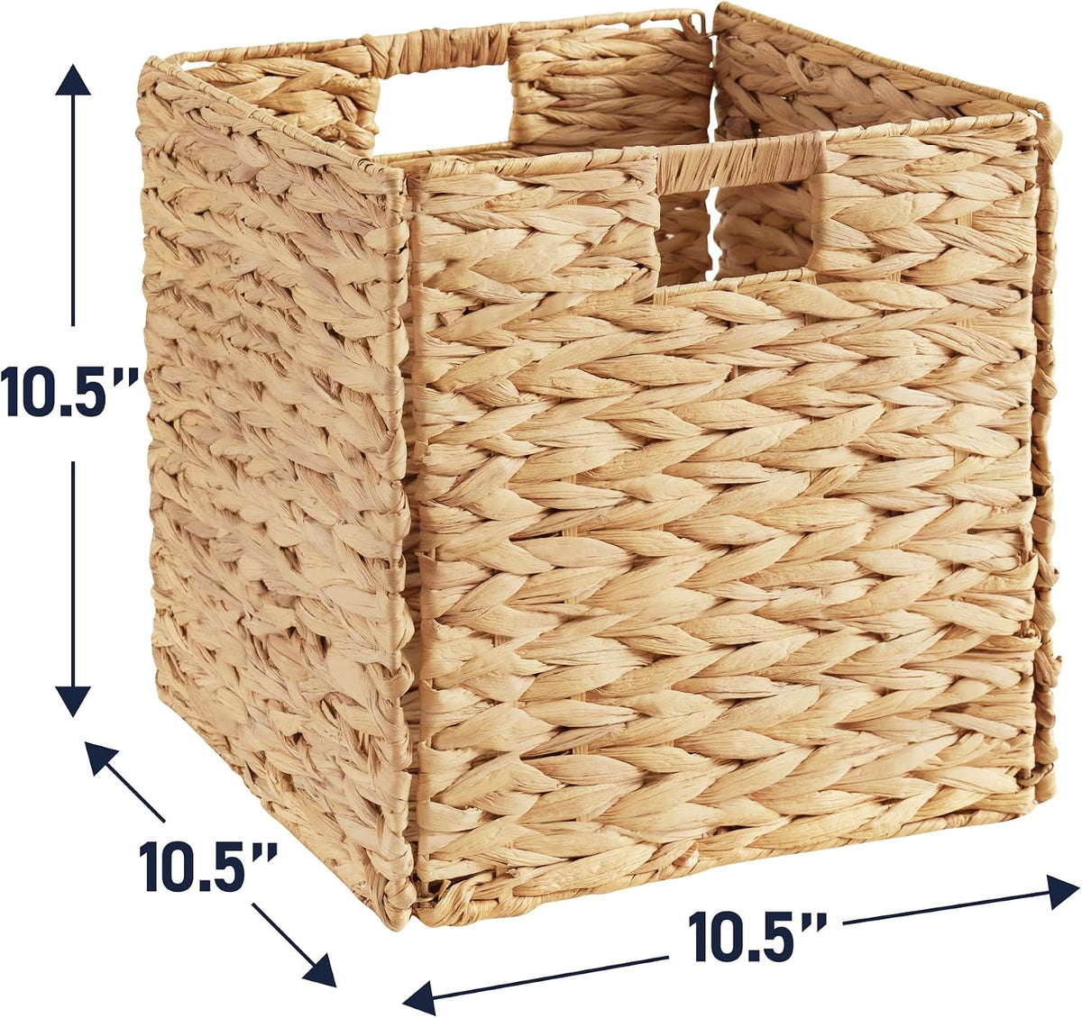 Ornavo Home 10.5x10.5 Water Hyacinth Storage Baskets Set of 8, Natural