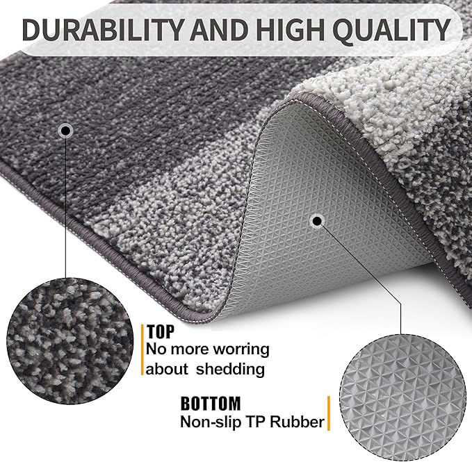Kitinjoy Indoor Outdoor Door Mat, 30x17 Non-Slip Absorbent Dirt Trapper