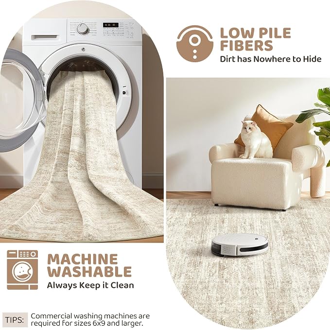 UERMEI 5x8 Washable Area Rug
