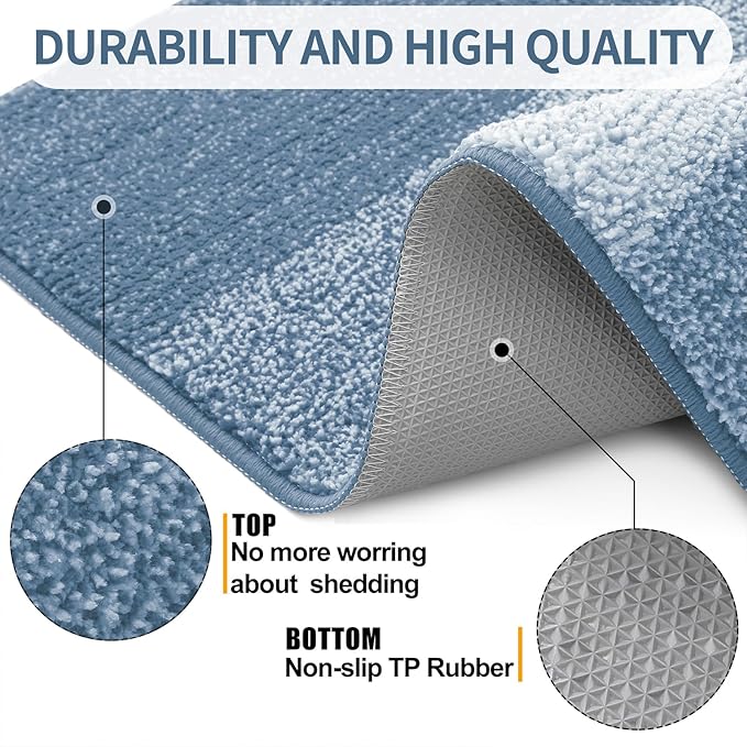 Kitinjoy Indoor Outdoor Door Mat, 59x32 Non-Slip Absorbent Dirt Trapper