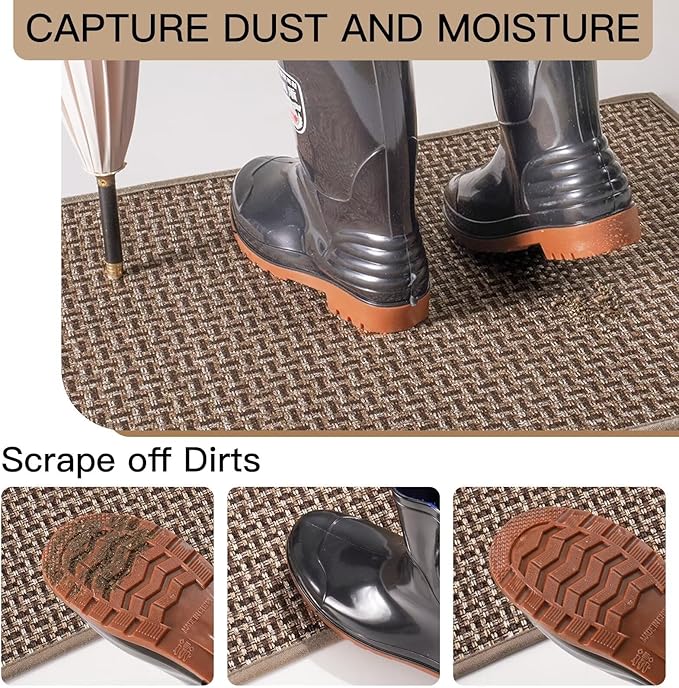 YDKGL Door Mat 24"x35", Dirt Resistant and Absorbent, Non-Slip Rubber Backing