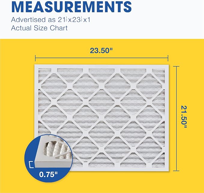 Aerostar 21.5x23.5x1 MERV 11-6 Count