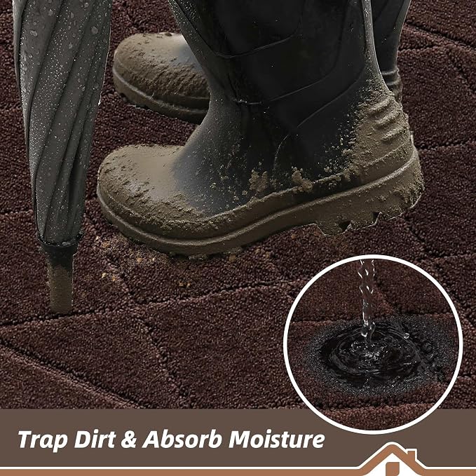 BEQHAUSE Dirt Trapper Door Mat 20" x 32", Doormat Non-Slip Entryway Rugs