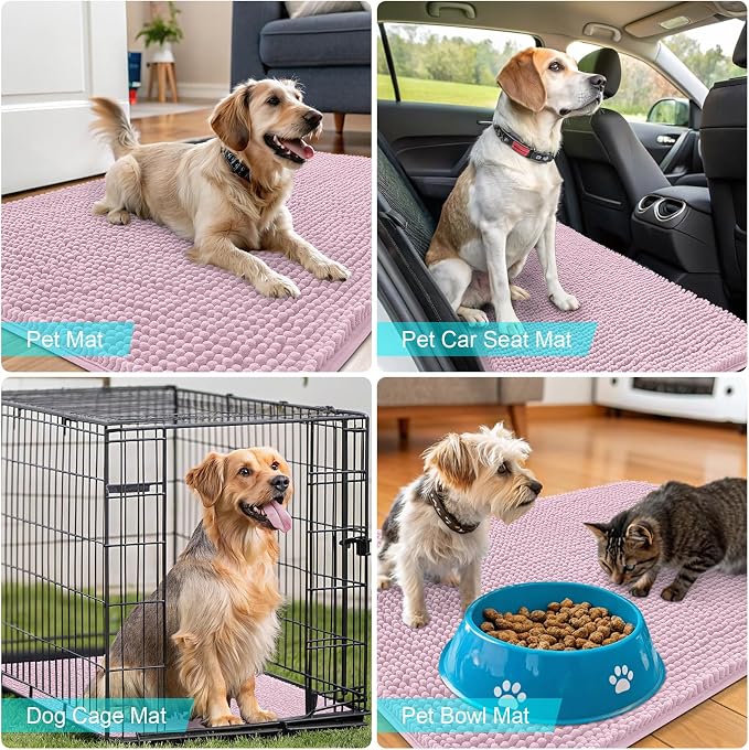 OLANLY Dog Door Mat for Muddy Paws 44x32, Absorbs Moisture and Dirt, Absorbent