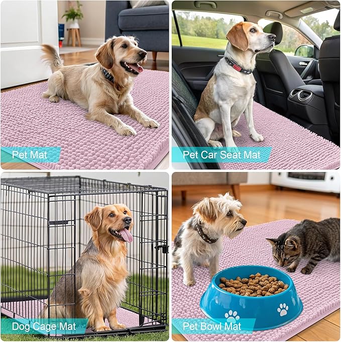 OLANLY Dog Door Mat for Muddy Paws 47x24, Absorbs Moisture and Dirt, Absorbent